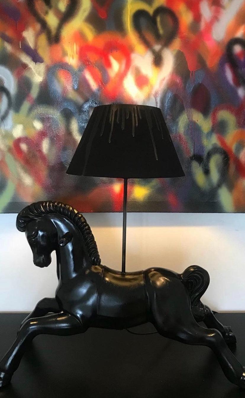 REWORKED VINTAGE ROCKING HORSE LAMP