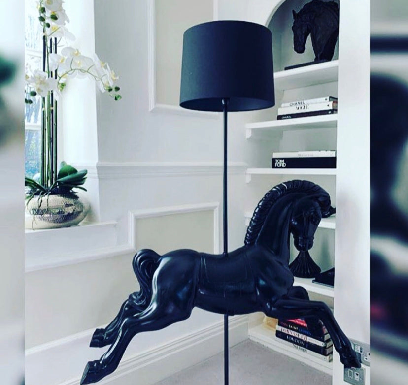 REWORKED VINTAGE ROCKING HORSE FLOOR LAMP