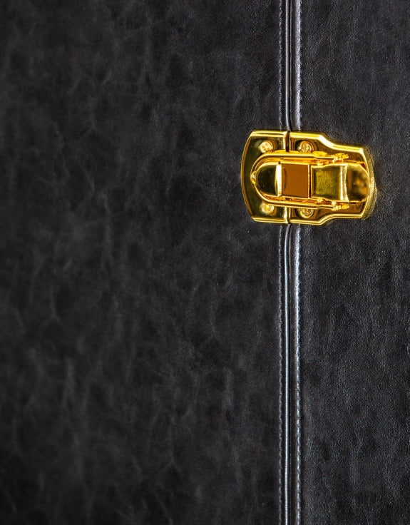 EXTRA LARGE TWO DOOR LEATHER STEAMER TRUNK WINE BAR CABINET