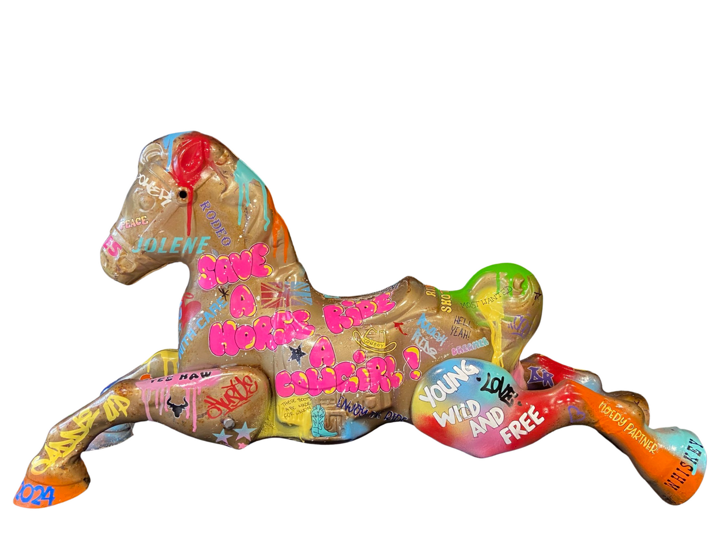 GRAFFITI VINTAGE ROCKING HORSE