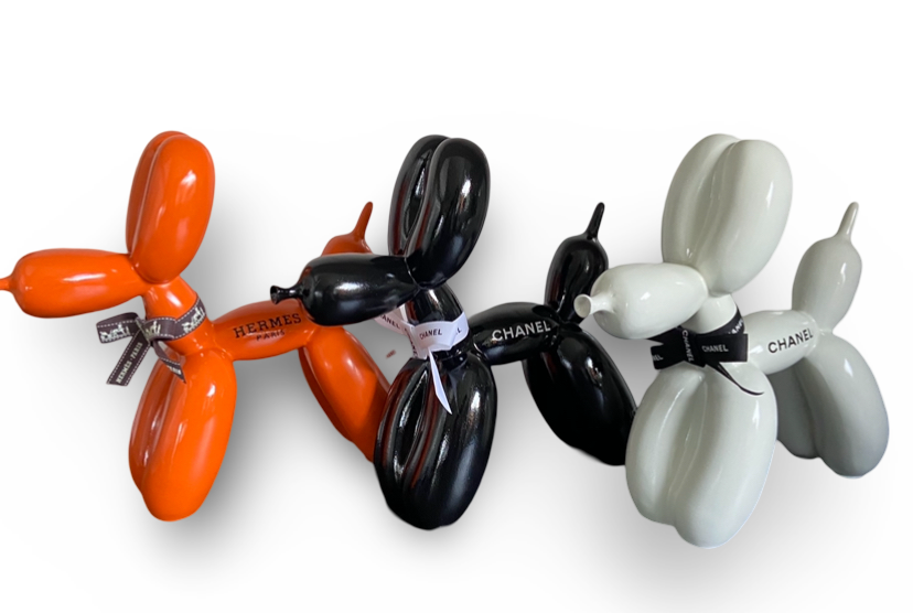 BLACK DESIGNER ICON BALLOON DOG SCULPTURE