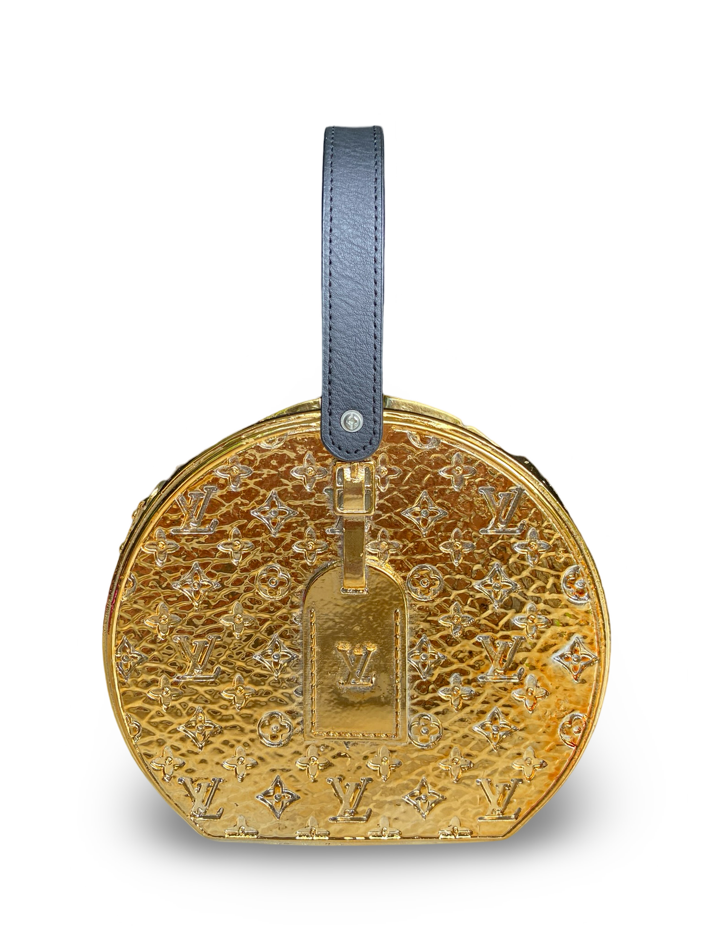 ROUND METALLIC L V BAG VASE