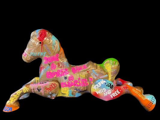 GRAFFITI VINTAGE ROCKING HORSE